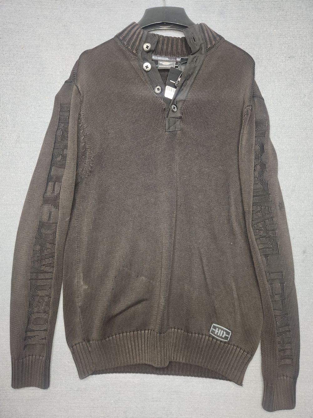 Harley-Davidson Knit Zip-Up Sweater with Button Placket